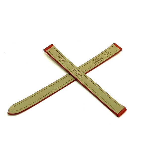 Cartier Women's Watch Replacement Band Red Leather Strap 9.5mm KD33IAPL - Picture 2 of 7